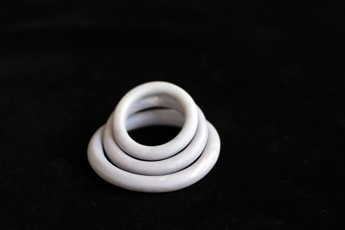 Decorative shibari rings - lilac and pink marbled