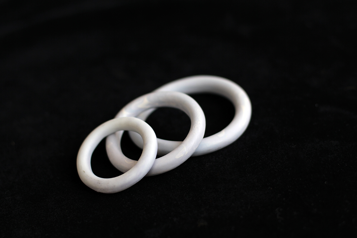 Decorative shibari rings - lilac and pink marbled - Image 2