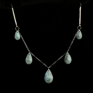 Nipple clamps - Blue and grey marbled faceted jewels